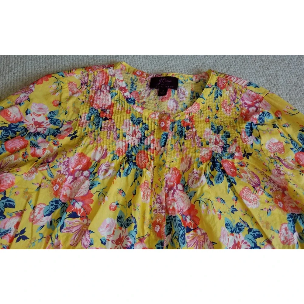 Womens Top-J.CREW-yellow 'Classic Popover Shirt in Liberty Magical Bouquet'-4